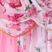 Cortinas de Tul Floral y Cenefas Transparentes con Bolsillo para Barra, Listas para Enviar, para Sala de Estar, Paquete al por Mayor de 2 Conjuntos
