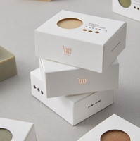 Boîte cadeau pliante en papier kraft de luxe personnalisée de haute qualité, emballage de présentation blanc pour cosmétiques et savons OEM, éponge écologique