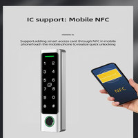 Lector de Control de Acceso Inteligente Tuya para Exteriores, Carcasa Metálica, Huella Dactilar, Código, Tarjeta RFID de Doble Frecuencia, Compatible con 12V / 24V