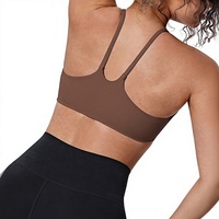 Nouveau soutien-gorge de sport push-up respirant à bretelles croisées, en nylon double face uni, à maintien élevé et ajusté, pour le sport transfrontalier