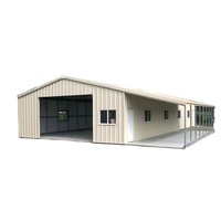 Bâtiment préfabriqué en acier moderne et économique, garage, abri de rangement pour voitures, atelier, entrepôt à structure en acier rouge