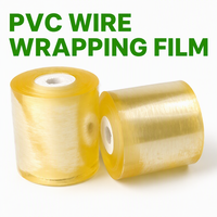 Film d'emballage en PVC souple de qualité industrielle, sans colle, auto-adhésif, film étirable transparent pour faisceau de câbles, fil électrique