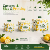 Boîte en carton ondulé personnalisée Lemon Box, boîte à rabat en papier kraft, plateau alimentaire en papier orange pour pommes, cerises, fruits
