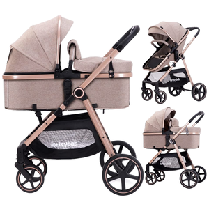Poussette pliable BAB WAY avec nacelle, siège réversible, cadre en aluminium, poussette de luxe pour bébé avec DDP - Product Image 1