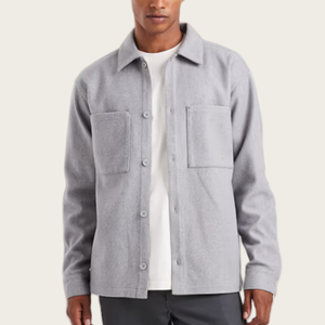 Veste d'extérieur OEM personnalisée pour <span class=keywords><strong>homme</strong></span> à col montant, en laine d'hiver avec doublure polaire en cachemire, personnalisable - Product Image 2