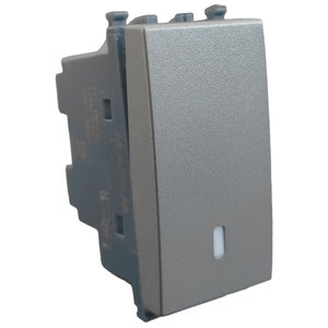 Interruptor de un solo polo gris compatible con Vimar Arke - Product Image 1