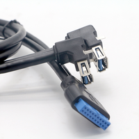 Câble d'extension de carte mère de haute qualité 20 broches 2 ports USB 3.0, câble de panneau frontal, câble combiné USB3.0 vers 20 broches/19 broches