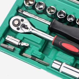 Automotive Repair Tool Set 53 Piece Green Box Socket Wrench Ratchet Screwdriver Combination Kit For Auto Home Repair - Product Image 1