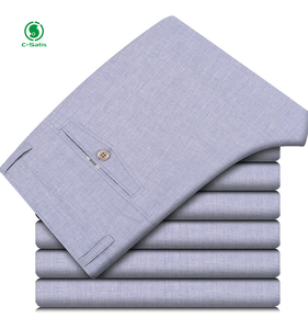 2024 pantaloni Casual da uomo in <span class=keywords><strong>lino</strong></span> di seta di ghiaccio nuovi pantaloni larghi sottili stile Business - Product Image 4