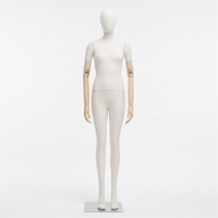Maniquí de Mujer de Alta Gama, de Madera Maciza, con Brazos Articulados, para Exhibición de Ropa
