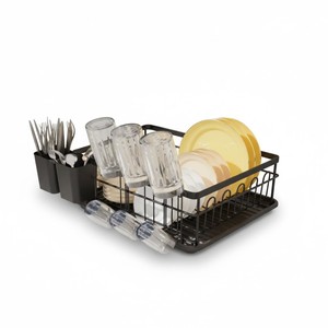 Kitchen Drain Basket L Size <b>Square</b> Modern Design With Tray Dishwasher Safe - Product Image 1