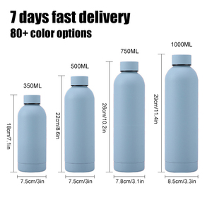 Biểu Tượng Tùy Chỉnh 500Ml Frosted Cảm Ứng Mềm Đôi Tường Cách Điện Thể Thao Chân Không Flasks & Thermoses Thép Không Gỉ Tập Thể Dục Chai Nước - Product Image 3