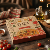 Caja para Rebanadas de Pizza con Cierre Superior, Diseño Antigrasa, Cartón para Entrega de Pizza, Impresión de Marca Privada para Venta de Rebanadas de Pizza
