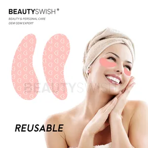 BeautySwish निजी लोगो पुन: प्रयोज्य विरोधी शिकन सिलिकॉन चेहरा तहत आँख पैच लिफ्ट मुखौटा पैड मॉइस्चराइजिंग सिलिकॉन आँख पैच