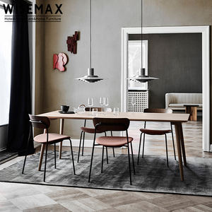 WISEMAX-Silla de comedor con marco de metal, asiento de madera contrachapada, precio barato, nórdico, para restaurante - Product Image 2