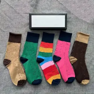 Hot selling ready to ship women socks fashion teenage girls cotton designer socks