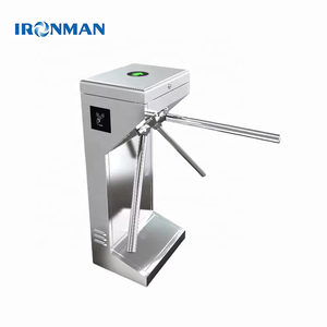 Portillon tournant en acier inoxydable à trois bras, haute sécurité, contrôle d'accès piétonnier, compatible biométrique et cartes RFID - Product Image 4