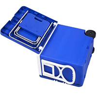 Glacière compacte d'extérieur avec table et chaise, 32L, glacière portable isolée pliable pour le camping, la randonnée
