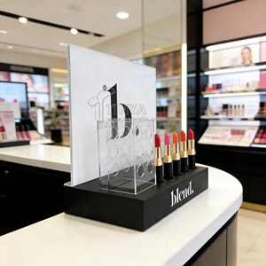 Expositor de Acrílico Personalizado Tinya de Diseño Moderno para Lápices Labiales y Brillos Labiales, Fácil de Montar, con Compartimentos, para Tiendas Minoristas de Belleza - Product Image 1
