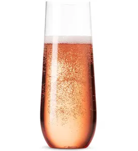 أكواب بلاستيكية لشمبانيا تُستخدم لمرة واحدة أزرار كأس غير قابلة للكسر أكواب تحميص أكواب بلاستيكية للنبيذ كيس حيوان أليف للحفلات والأعراس