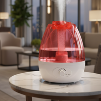 Humidificateur d'air ultrasonique électrique, capacité 2,5 L, forte production de brume, lumière LED nocturne, diffuseur d'huiles essentielles, portable pour la maison