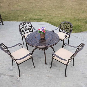 <span class=keywords><strong>Table</strong></span> en métal vintage en aluminium coulé pour l'extérieur, cafétéria, <span class=keywords><strong>jardin</strong></span> - Product Image 2