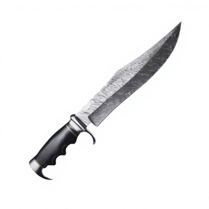 Handmade DIY Industrial Multi-functional Outdoor Camping Bowie Knives Damascus Steel Blade Drop Point Wood Hilt OEM/ODM <b>Leather</b> - Product Image 1