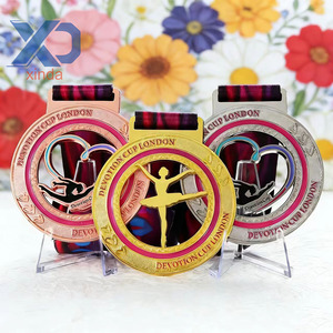 Médailles <span class=keywords><strong>de</strong></span> gymnastique, <span class=keywords><strong>de</strong></span> ballet et <span class=keywords><strong>de</strong></span> danse avec logo <span class=keywords><strong>en</strong></span> forme <span class=keywords><strong>de</strong></span> cœur creux, médailles sportives personnalisées, médaille <span class=keywords><strong>en</strong></span> argent, <span class=keywords><strong>or</strong></span>, cuivre, médaillon personnalisé - Product Image 1