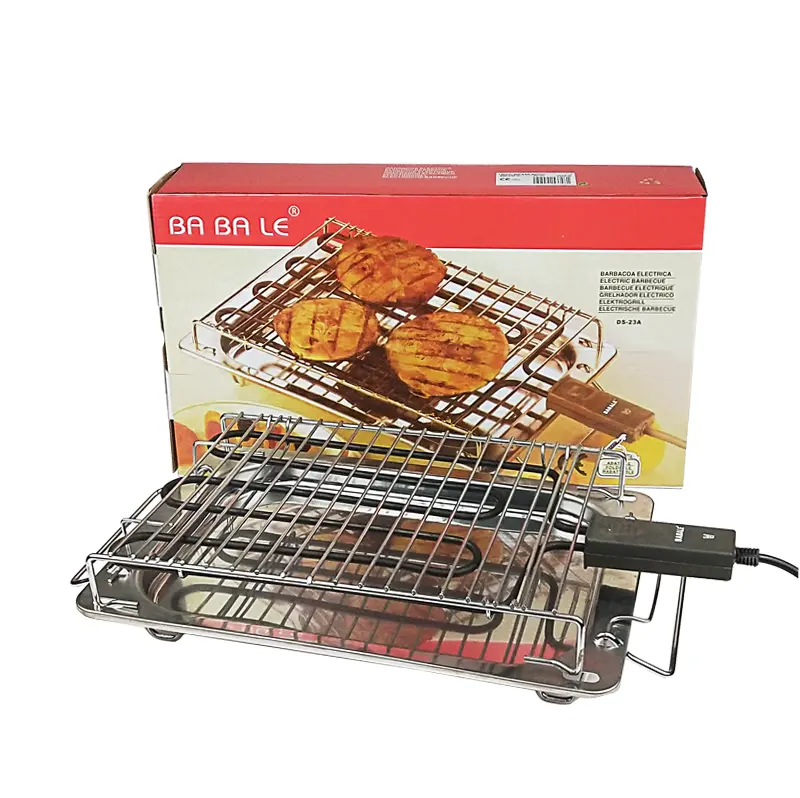 Grelha elétrica para churrasco, grelha multifuncional para uso doméstico, área externa, corredor, churrasco