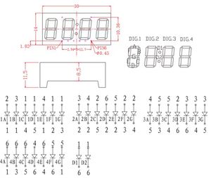7 đoạn dẫn hiển thị 0.36 inch 4 chữ số ánh sáng trắng độ sáng cao Mini quầy Đồng hồ đo điện tử bảng điều khiển nhỏ một phần - Product Image 3