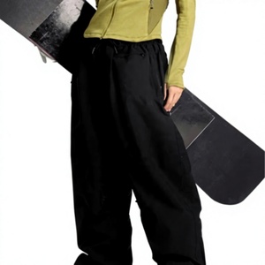 Chaqueta de hombre 100% poliéster cortavientos e impermeable 10.000 mm -Tex con capucha, talla grande, para snowboard, estilo cargo, pierna ancha, corte holgado, streetwear - Product Image 1
