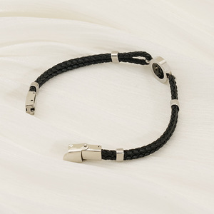 Anchor Hexagram Stainless Steel Bracelet Woven Leather Rope Titanium Steel Jewelry Fashion Charm Bracelets - Product Image 4