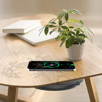 Chargeur de téléphone sans fil dissimulé pour postes de travail et comptoirs de cuisine, charge rapide, aucun adhésif de surface requis