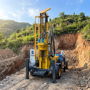Portable Wheeled Diesel DTH Water Well Drilling Rig Tractor Type Wheel Water Well Drilling <b>Machine</b> with Gearbox 200m Max Depth - Product Image 2