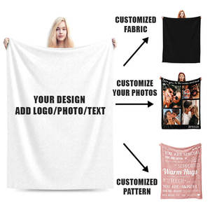 Couverture en flanelle tissée personnalisée - DIY avec photos à ajouter - Utilisation en voyage - Cadeau de Noël - Product Image 2