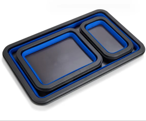 Vente d'usine Qualité 3 Pièces Isolantes En Silicone Pliable Magnétique Pièces Plateau Ensemble Avec Base Magnétique Double Face De Terre Rare - Product Image 2