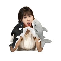 Jouets en peluche animaux marins Requin Tortue Crabe Poulpe Poisson-clown Poupées en coton PP Jeu parent-enfant Marionnettes à main Accessoires (31cm-50cm)