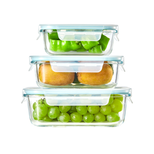 Hot Bán 410 + 680 + 1040 Ml Ba Piece/Set Thực Phẩm Thủy Tinh Tươi Giữ Bát Cách Nhiệt Cách Nhiệt Hộp Ăn Trưa Container Thực Phẩm - Product Image 2
