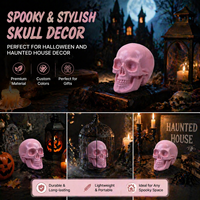 Mini-ornements de crânes d'Halloween, crânes humains décoratifs effrayants en plastique pour accessoires de maison hantée, décoration gothique pour la maison, structure