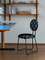 Chaise de salle à manger moderne à motifs français, imprimé animal mignon |   Chaise ergonomique rembourrée avec pieds en métal pour salle à manger, salon et maison