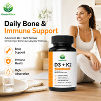 Capsules de vitamine D3 K2 MK-7 en gélules molles 10000 UI D3 200 mcg K2 Huile de noix de coco Complément alimentaire Santé osseuse Soutien immunitaire 30 gélules