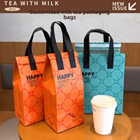 Sac isotherme jetable pour thé au lait, en non-tissé avec feuille d'aluminium, impression de logo personnalisé pour la livraison de repas en restaurant