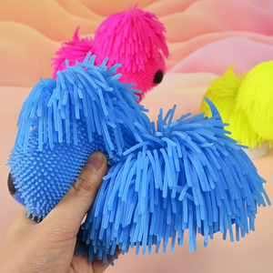 Juguete de Peluche de Pelo Largo Suave y Peludo con Forma de Perro de TPR para Niños y Niñas, Juguete Antiestrés de Animales de Extrusión - Product Image 4
