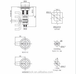 MS1015-1/MS1016-1C/MS1017-1C/MS1016-2C स्थको विंग नॉब संचालित विज़ एक्शन लैचेस क्वार्टर टर्न लॉक - Product Image 5