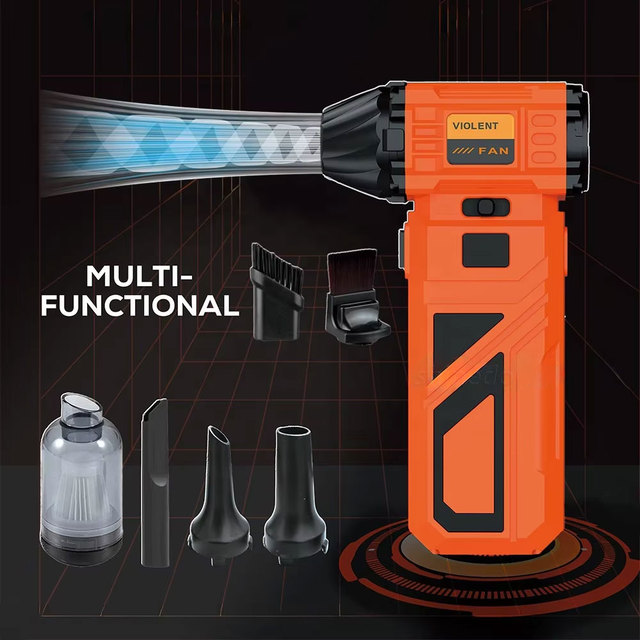 Electric Air Duster Mini Blower Adjustable Wind Drying High Power Turbo Fan Handheld Violent Fan for Car Computer Keyboards