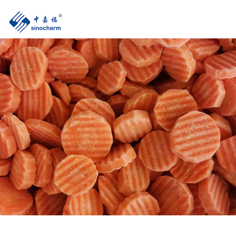 Sinocharm HACCP Замороженные овощи, полезные для здоровья, свежие, вкусные, круглые, прямые ломтики, IQF, замороженная свежая морковь для продажи