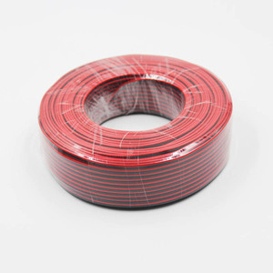 Cable para Altavoces de Electrodomésticos, Tipo RVB-3, PVC Trenzado, Transparente/Personalizado, Negro y Rojo, Cobre Libre de Oxígeno, 300/500V, 2X1.00mm - Product Image 1