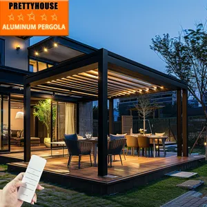 Luxury Modern Automatic Louver Roof Electric Aluminum Big Garden Pergola Outdoor