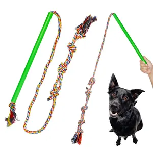 Atacado Pet Interativo Dog Pole Engraçado Brinquedos Gato Vara Pet Brinquedos De Treinamento Extensível Dog Flirt Pole