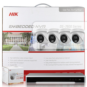 Kit de caméra réseau tourelle 4K 8 canaux 1U 8 PoE DS-<span class=keywords><strong>7608NI</strong></span>-<span class=keywords><strong>I2</strong></span>/8P NVR 4 MP ColorVu H.265+ avec détection de mouvement fixe - Product Image 1